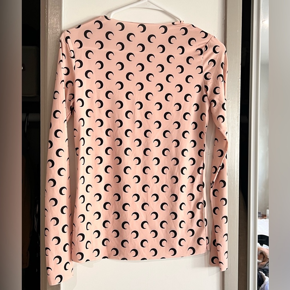 Moon Print Long Sleeve Blouse